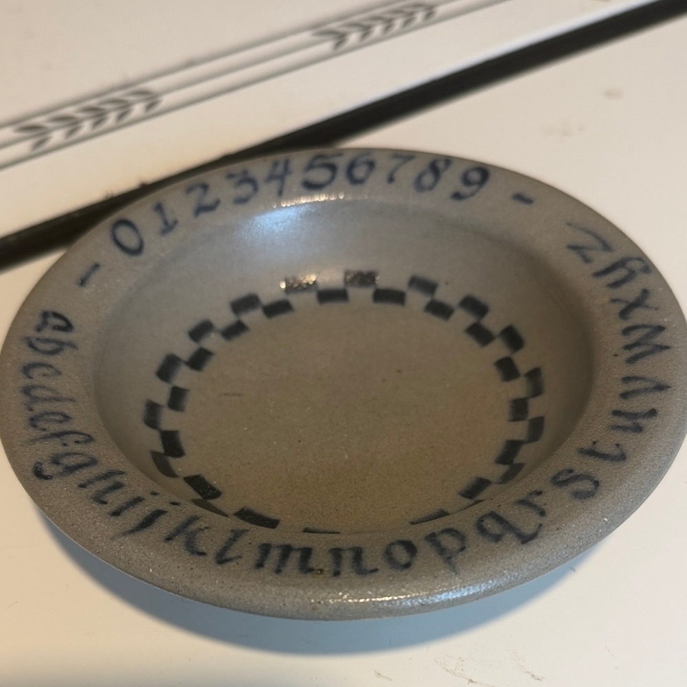 Rowe Pottery Works Alphabet & Numbers Learning Shallow Bowl